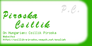piroska csillik business card